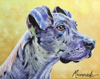 Custom pet painting, custom pet portrait, custom dog painting, custom dog portrait, pet loss gift, birthday gift, pet owner gift