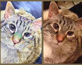 Custom pet painting, custom pet portrait, custom cat painting, pet owner gift, pet loss gift, pet owner's gift, birthday gift