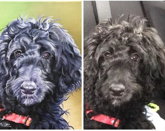 Custom dog painting, custom dog portrait, custom pet painting, canvas art, pet owner's gift, pet loss gift, Birthday gift, custom gift
