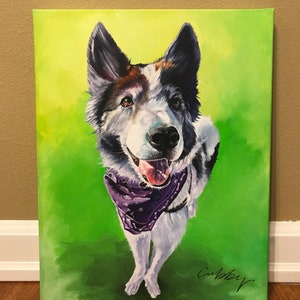 Custom dog painting, custom dog portrait, custom pet painting, custom pet portrait, animal painting, Birthday gift, pet loss gift image 5