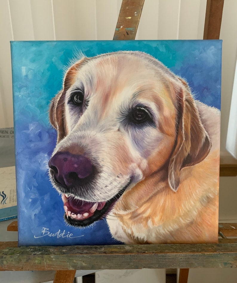 Custom dog painting, custom dog portrait, animal art, animal paintings, pet owners gift, pet gift, Birthday gift for pet owners, oil paints image 5