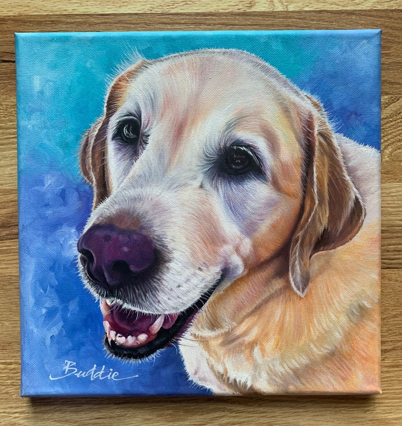 Custom dog painting, custom dog portrait, animal art, animal paintings, pet owners gift, pet gift, Birthday gift for pet owners, oil paints image 8