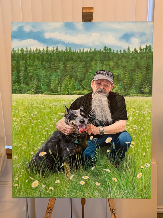 Custom painting custom Owner and pet painting custom art Etsy