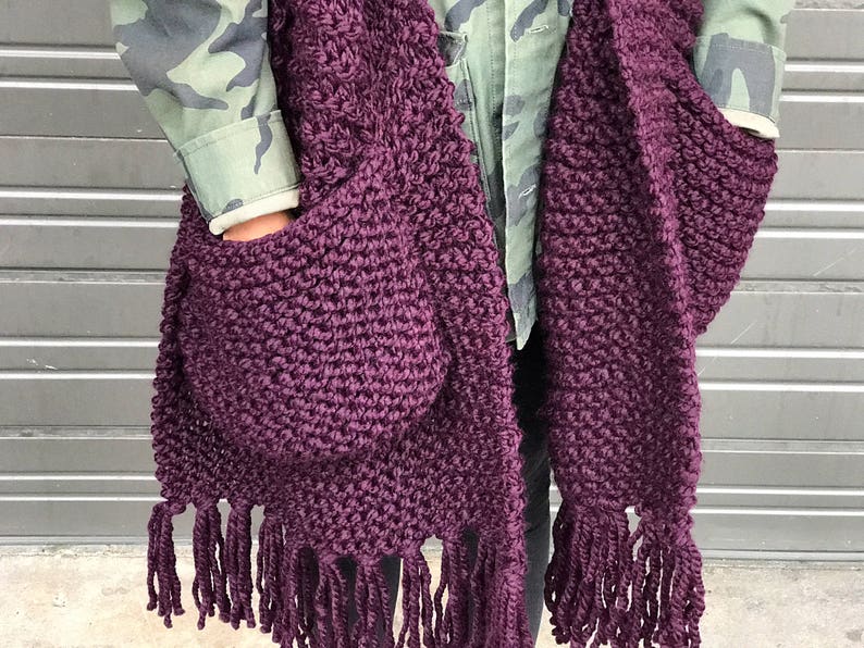 Bufanda De Punto Grueso Bufanda De Punto De Gran Tamaño - Etsy España