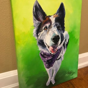 Custom dog painting, custom dog portrait, custom pet painting, custom pet portrait, animal painting, Birthday gift, pet loss gift image 4