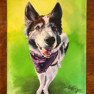 Custom dog painting, custom dog portrait, custom pet painting, custom pet portrait, animal painting, Birthday gift, pet loss gift image 2