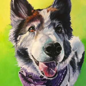 Custom dog painting, custom dog portrait, custom pet painting, custom pet portrait, animal painting, Birthday gift, pet loss gift image 3