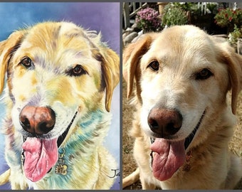 Custom pet painting, custom pet portrait, custom dog painting, custom dog portrait, animal art, pet owner gift, pet loss gift