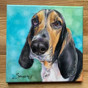 Custom dog painting, custom dog portrait, animal art, animal paintings, pet owners gift, pet gift, Birthday gift for pet owners, oil paints image 4