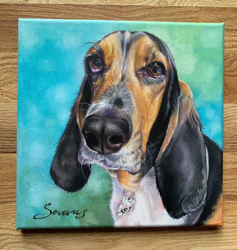 Custom dog painting, custom dog portrait, animal art, animal paintings, pet owners gift, pet gift, Birthday gift for pet owners, oil paints image 4