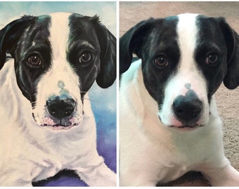 Custom dog painting, custom dog portrait, custom pet painting, custom pet portrait, pet owner's gift, pet loss gift, animal lover's gift