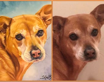 Custom pet painting, custom pet portrait, custom dog painting, animal portrait, Christmas gift, birthday gift, pet loss gift, custom art