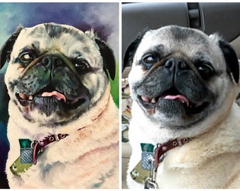 Custom pet painting, custom pet portrait, custom dog painting, custom canvas art, pet loss gift, pet owner's gift, Christmas gift