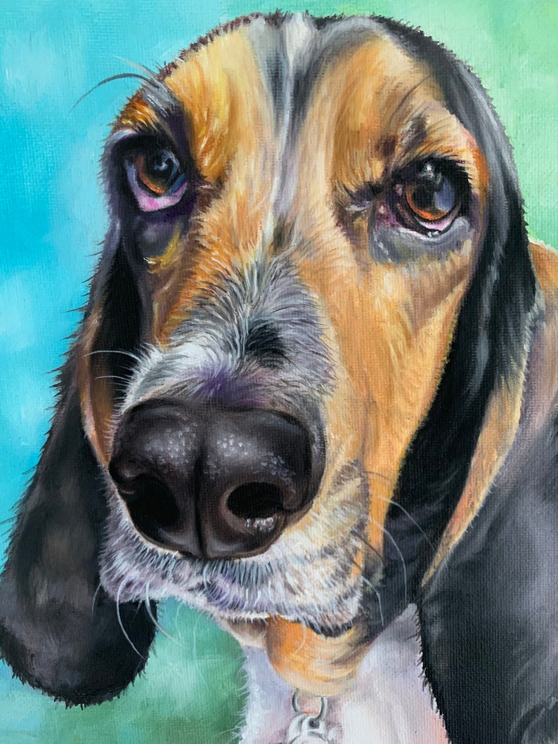 Custom dog painting, custom dog portrait, animal art, animal paintings, pet owners gift, pet gift, Birthday gift for pet owners, oil paints image 3