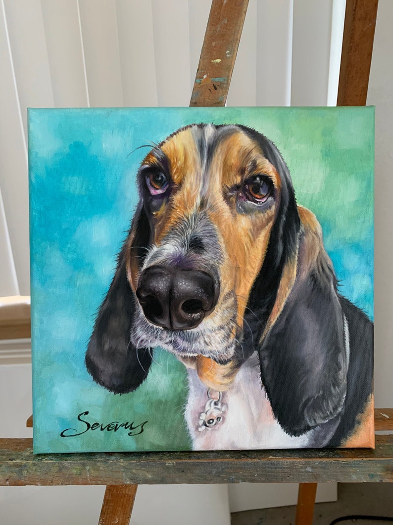 Custom dog painting, custom dog portrait, animal art, animal paintings, pet owners gift, pet gift, Birthday gift for pet owners, oil paints image 1