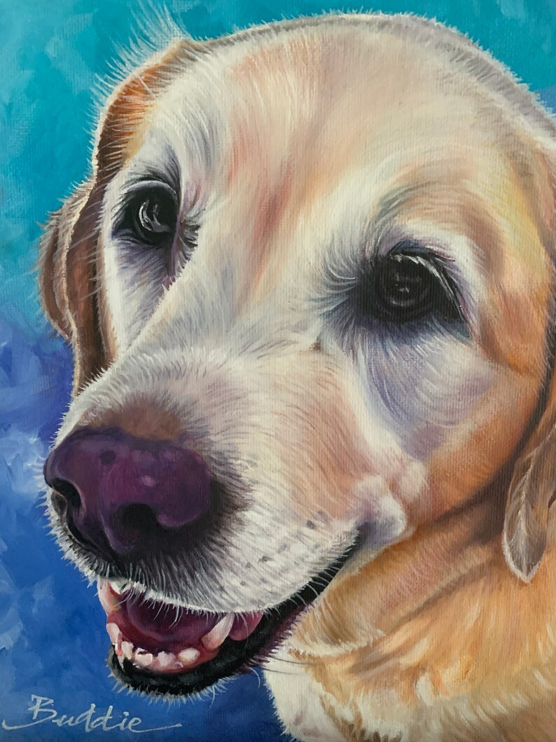 Custom dog painting, custom dog portrait, animal art, animal paintings, pet owners gift, pet gift, Birthday gift for pet owners, oil paints image 7