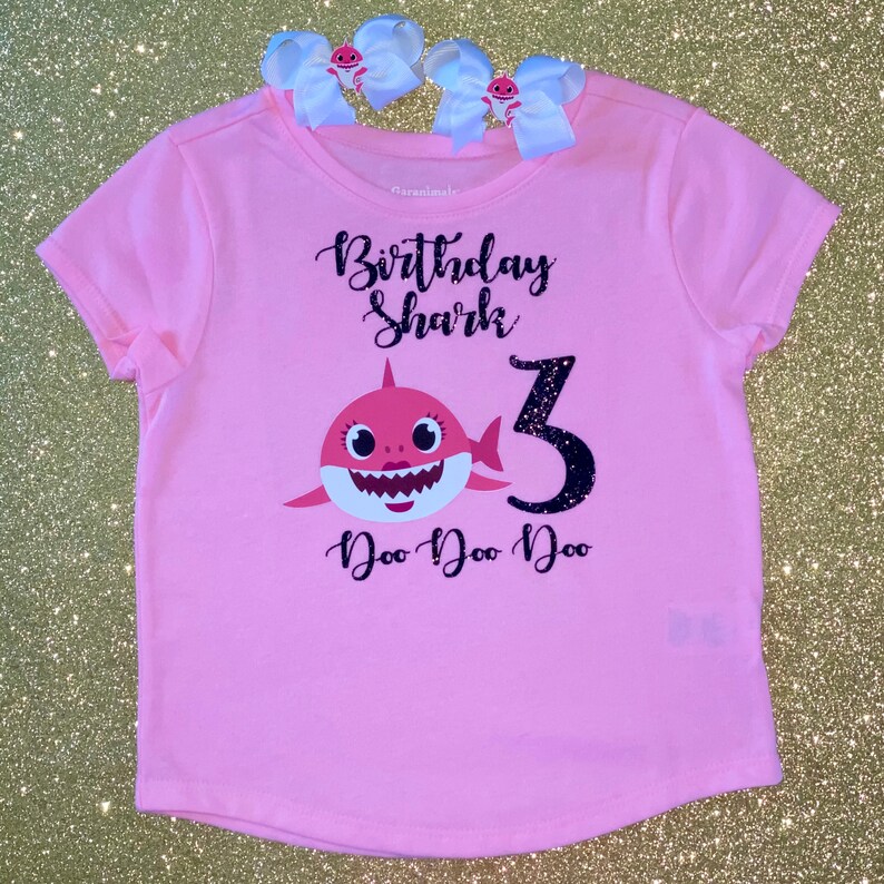 3T Baby Shark Pink 3rd Birthday Outfit Etsy