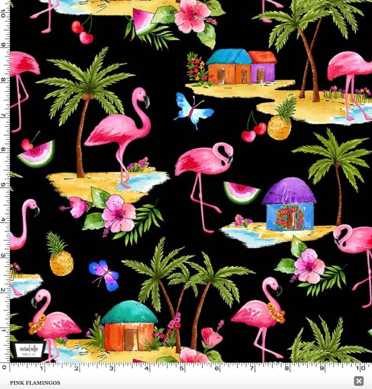 Soimoi 8 Pc Fat Quarter Bundle,Tropical FlamingoPrint 18x 22DIY  Patchwork-100% CottonPre-Cut Quilting Fabric Pink & Green 