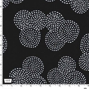 Stitch Circle in Black by Michael Miller Fabrics (Yards or bolt)