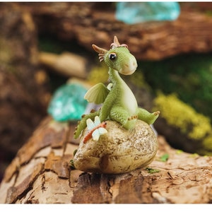 Miniature Girl Dragon with Dragonfly Figurine