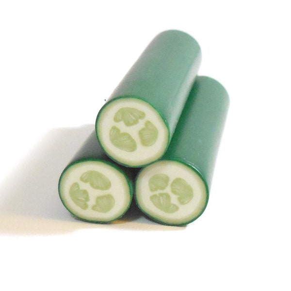 Cucumber Polymer Clay Cane, Unbaked ~ Dollhouse & Fairy Garden Crafting Supplies