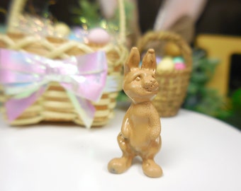 Miniature Butterscotch Candy Bunny, Standing ~ Easter Fairy Gardens, Terrariums, Dollhouse & Diorama Accessories ~ Spring Craft Supply