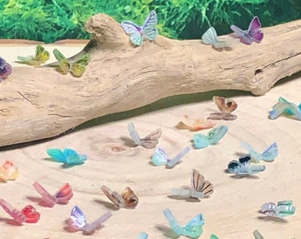 8mm Micro Miniature Butterflies~ Miniature Kawaii Fairy Garden Terrarium, Dollhouse & Diorama Accessories ~ Summer Butterfly Craft Supply