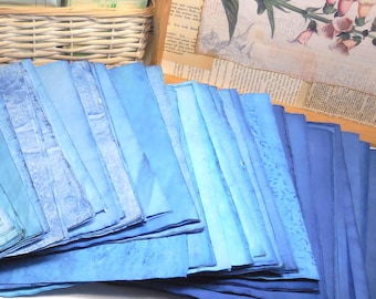 Indigo Ink Dyed Paper, Scrapbook Supply (8.5" x 11")