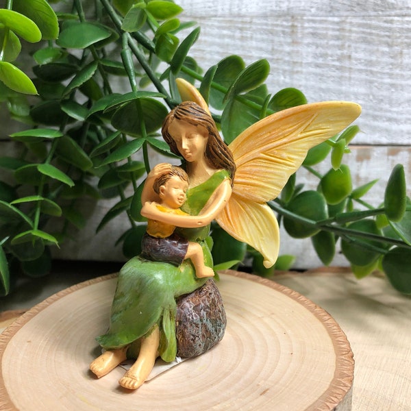 Miniature Mother with Child~ Fairy Garden & Dollhouse Accessories ~ Terrarium Figurines ~ Diorama Craft Supply