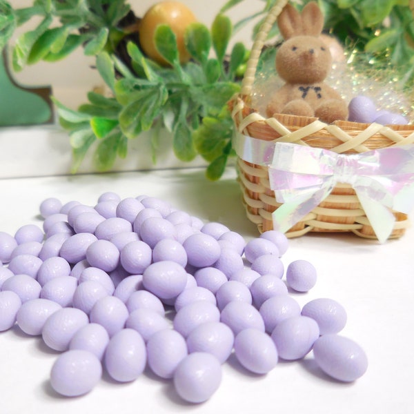 Lavender Miniature Colored Easter Eggs ~ Polymer Clay ~ Spring Fairy Garden Accessories ~ Dollhouse & Easter Egg Hunt Craft Supplies