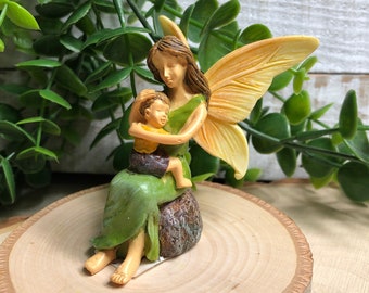 Miniature Mother with Child~ Fairy Garden & Dollhouse Accessories ~ Terrarium Figurines ~ Diorama Craft Supply