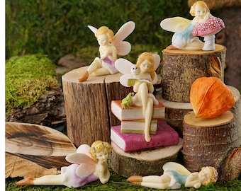 Sleeping Princess Garden Fairy Figurines ~ Miniature Fairies for Garden ~ Fairy Garden Supplies and Accessories ~ Fairy Home & Garden Decor