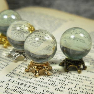 Fairy Garden &#39;Crystal&#39; Ball in Gold, Yellow Gold, Bronze, Silver ~ Dollhouse Wizard Minis ~ Terrarium Miniatures ~ Halloween Craft Supply