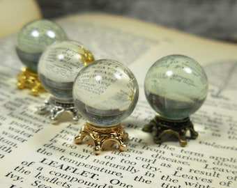 Fairy Garden 'Crystal' Ball in Gold, Yellow Gold, Bronze, Silver ~ Dollhouse Wizard Minis ~ Terrarium Miniatures ~ Halloween Craft Supply