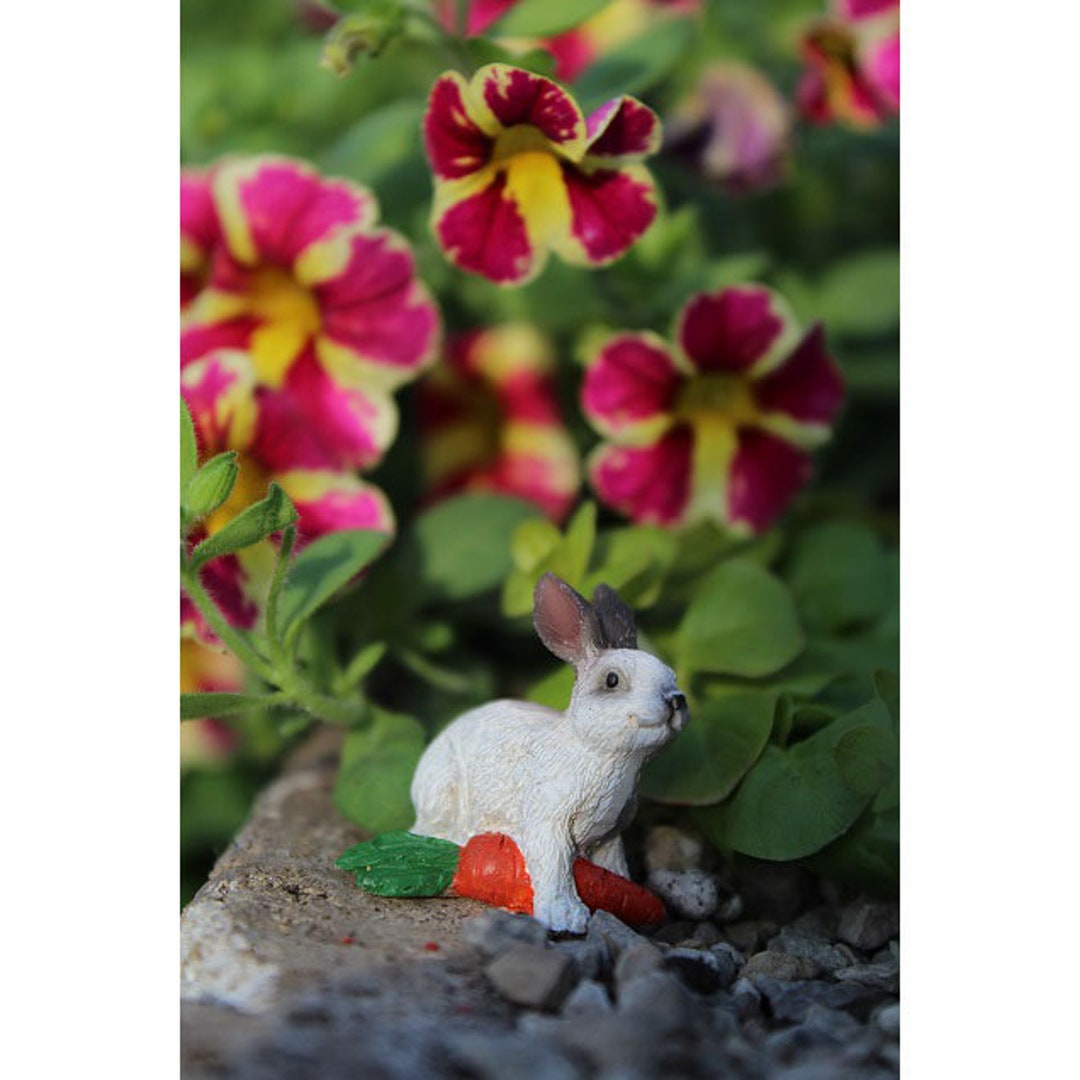 14-teiliges Gartenfiguren-Set Mit Hasen & Karotten – Mini-Deko Für Terrarien, Feengärten & Osterdekoration, Wetterfest