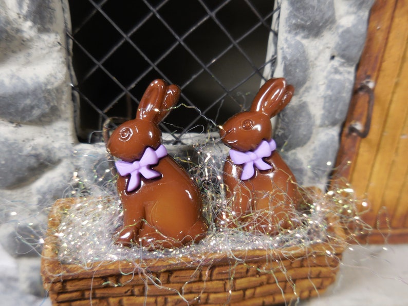 Miniature Chocolate Easter Bunny in Milk or White 'chocolate' ~ Fairy ...