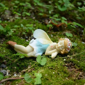 Sleeping Princess Garden Fairy Figurine ~ Miniature Fairies for Garden ~ Fairy Garden Supplies and Accessories ~ Fairy Home & Garden Decor