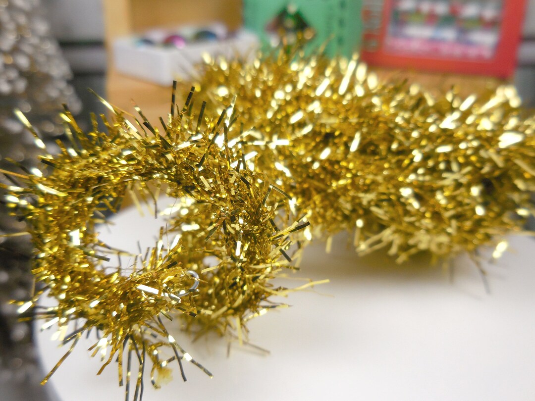 13mm Mini Gold Tinsel Rope Garland, 3 FT Christmas Fairy Garden