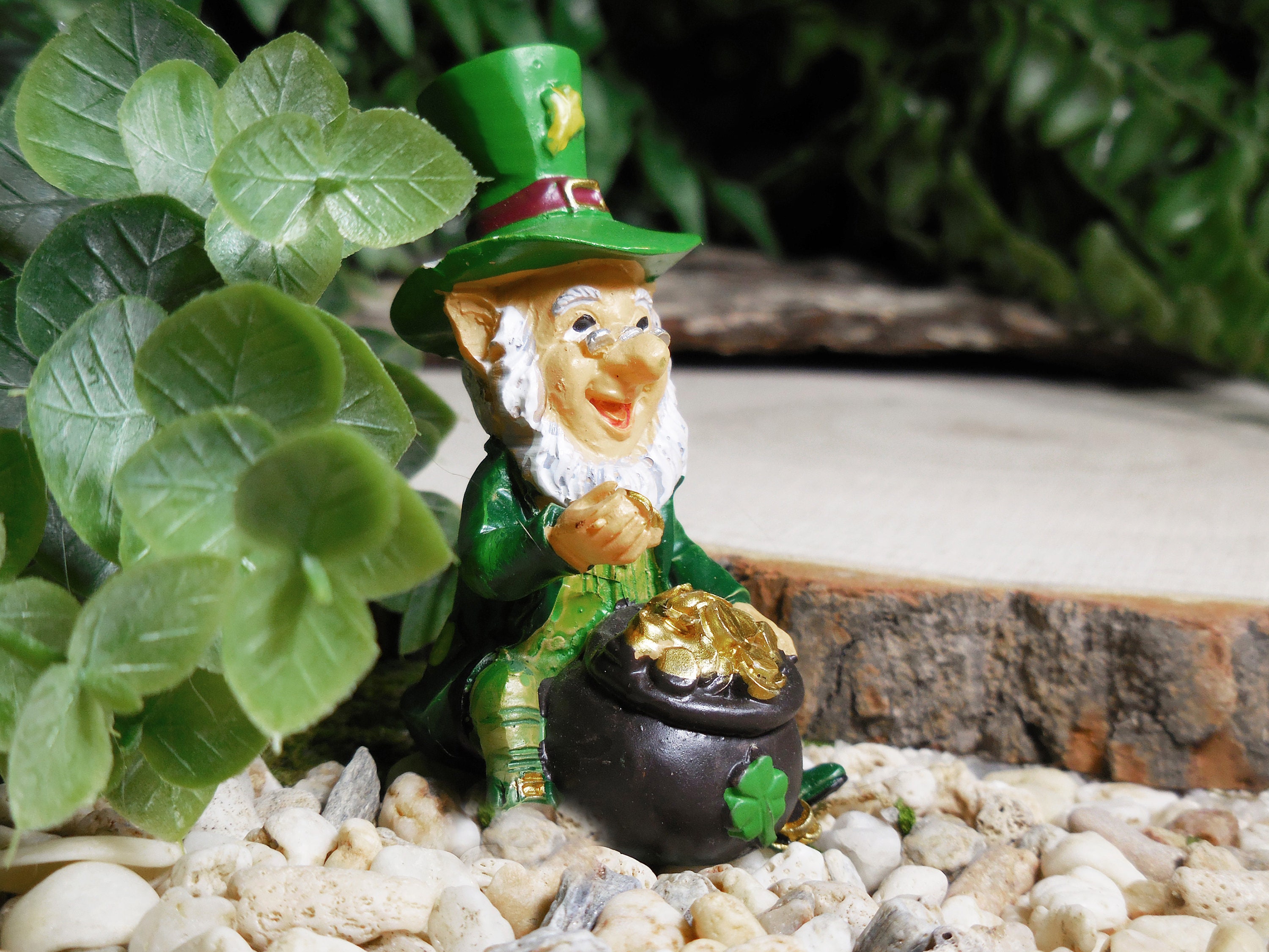 Miniature Leprechaun Figurine w Pot of Gold SHIPS March | Etsy