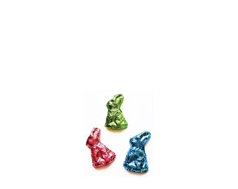 Miniature 3 PC Chocolate Easter Bunny Candies in Foils ~Dollhouse & Fairy Garden Accessories ~ Spring Minis