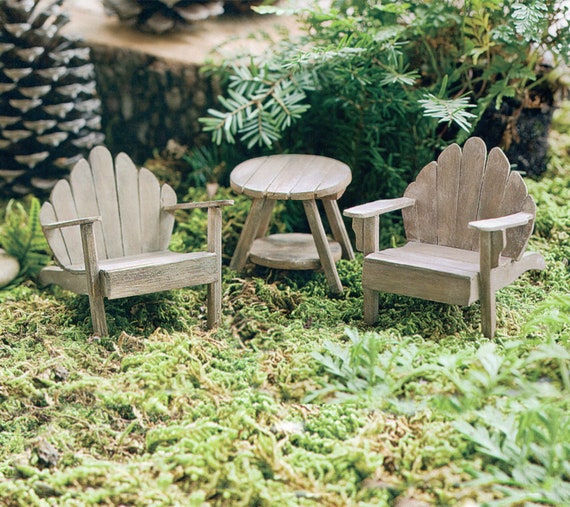 Beach Chair Green Adirondack Chair Garden Chair Miniature Fairy Garden Accessory