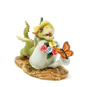 Miniature Dragon Gardener Figurine w/ Watering Can ~ Fairy Garden Accessories ~ Dungeons & Dragons Party Decor