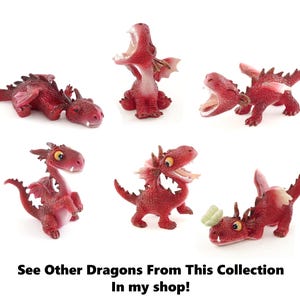 Miniature Red Baby Dragon Figurine Roaring ~ Fairytale Castle Fairy ...