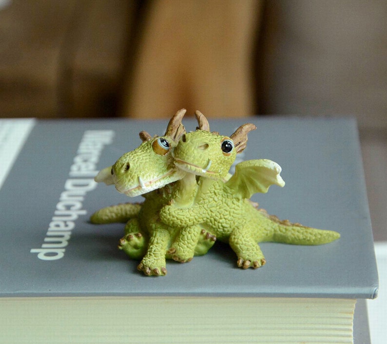 Mini Hugging Baby Dragons Figurine Miniature Animal Statues Etsy