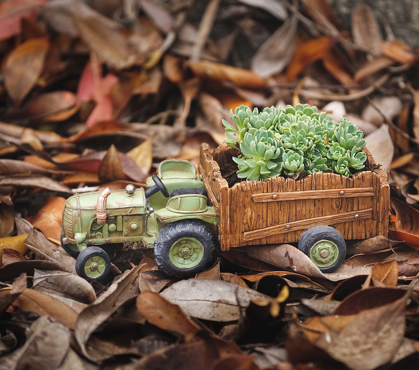 Miniature Green Garden Tractor Planter for Fairy Gardens & Etsy