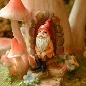 MICRO Miniature Star Gazing Gnome Figurine ~ Enchanted Woodland Forest Fairy Garden, Mini Gardening, Diorama & Fall Terrarium Accessories