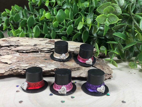 Mini Bling Heart Top Hat Valentines Day 