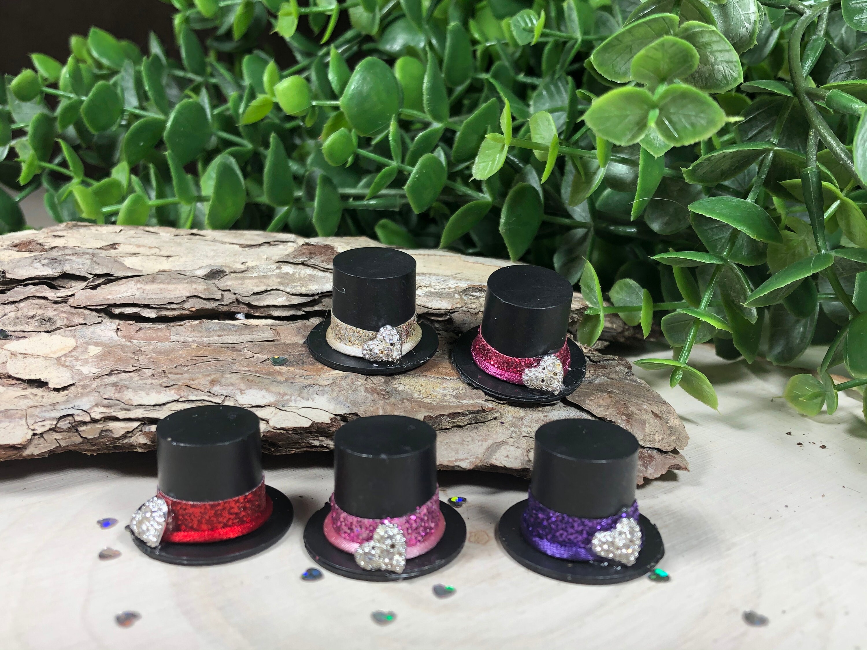 Mini Bling Heart Top Hat Valentines Day 