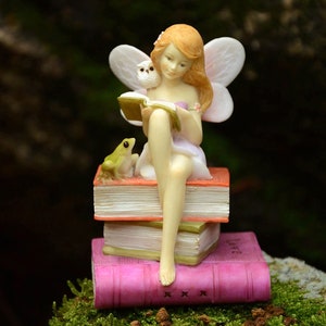 Story Time Fairy Figurine w/ Giant Book ~ Fairy Garden Supplies & Whimsical Home Decor