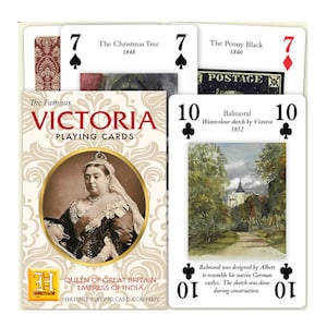 Naipes históricos de Victoria the Queen ~ Naipes históricos para hacer álbumes de recortes, collages y diarios basura ~ Noche de juegos educativos para la familia